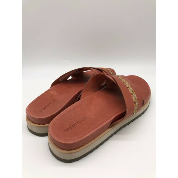 Merrell Women's Juno Redwood Full Grain Leather Slide Sandals Size 9 NEW - Picture 10 of 12
